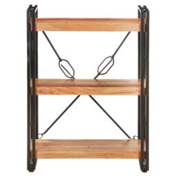 Berkfield Home 3-Tier Bookcase 60x30x80 cm Solid Acacia Wood in Brown - Size: 60 x 30 x 80 cm - thumbnail 2