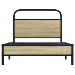 Berkfield Home Bed Frame without Mattress 100x190 cm Sonoma Oak Engineered Wood in Brown - thumbnail 5