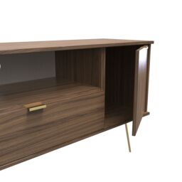 Ready Assembled 2 U Fuji 2 Door 1 Drawer Wide TV Unit (Ready Assembled) in Walnut - Size: Large - thumbnail 6