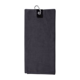 Towel City Microfibre Golf Towel in Dark Grey - thumbnail 1