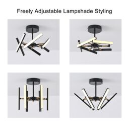 Garwarm 6 Light Sputnik LED Chandelier in Black - thumbnail 8