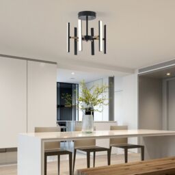 Garwarm 6 Light Sputnik LED Chandelier in Black - thumbnail 2