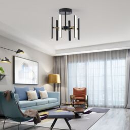 Garwarm 6 Light Sputnik LED Chandelier in Black - thumbnail 4