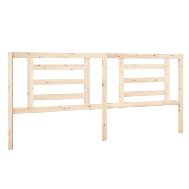 Berkfield Home Bed Headboard 206x4x100 cm Solid Wood Pine in Light Tan - Size: 206 x 4 x 100 cm - image 1