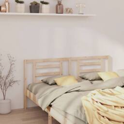 Berkfield Home Bed Headboard 206x4x100 cm Solid Wood Pine in Light Tan - Size: 206 x 4 x 100 cm - thumbnail 3