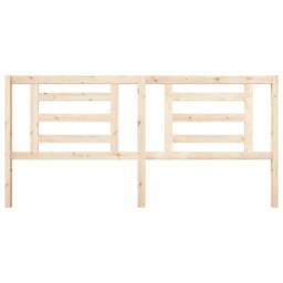 Berkfield Home Bed Headboard 206x4x100 cm Solid Wood Pine in Light Tan - Size: 206 x 4 x 100 cm - thumbnail 4