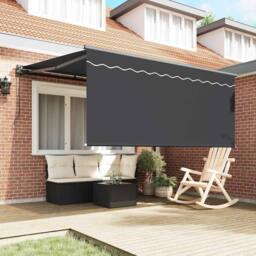 Berkfield Home Retractable Awning Manual Anthracite 300 x 250 cm Fabric in Grey - thumbnail 1