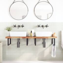 Berkfield Home Bathroom Vanity Top Oil Finished 160x50x4 cm Solid Wood Acacia in Brown - Size: 160 x 50 x 4 cm - thumbnail 1