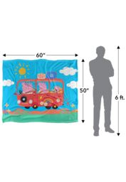 Hasbro Peppa Pig Kids Silky Touch Blanket 152x127cm Road Trip with The Family in White - Size: 152x127 cm - thumbnail 5