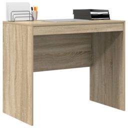 Berkfield Home Writing Desk Sonoma oak Particle board 90 x 50 x 76 cm Simple in Brown - thumbnail 3