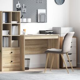 Berkfield Home Writing Desk Sonoma oak Particle board 90 x 50 x 76 cm Simple in Brown