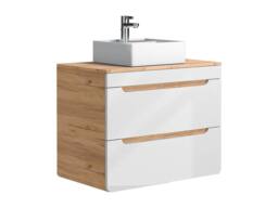Vente-unique Wall-Hung Bathroom Unit With Countertop Basin - Natural & White - 80 in Light Oak - thumbnail 5