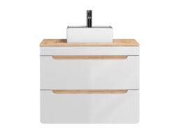 Vente-unique Wall-Hung Bathroom Unit With Countertop Basin - Natural & White - 80 in Light Oak - thumbnail 2