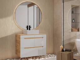 Vente-unique Wall-Hung Bathroom Unit With Countertop Basin - Natural & White - 80 in Light Oak - thumbnail 1