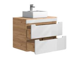 Vente-unique Wall-Hung Bathroom Unit With Countertop Basin - Natural & White - 80 in Light Oak - thumbnail 6