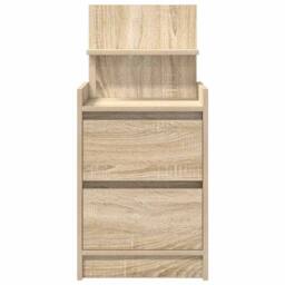 Berkfield Home Bedside Cabinet with 2 Drawers Sonoma Oak 38x34x80 cm in Light Tan - Size: 38 x 34 x 80 cm - thumbnail 6