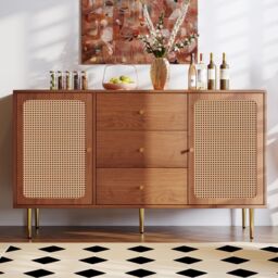 Matteo Rattan Sideboard Cabinet for Living Room Walnut - thumbnail 9