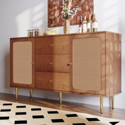 Matteo Rattan Sideboard Cabinet for Living Room Walnut - thumbnail 8