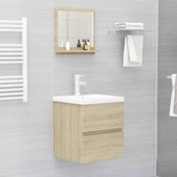 Berkfield Home Bathroom Mirror Sonoma Oak 40x10.5x37 cm Engineered Wood in Brown - thumbnail 6