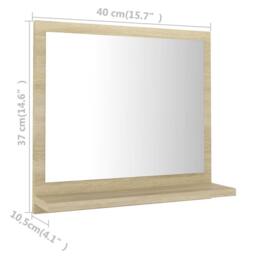 Berkfield Home Bathroom Mirror Sonoma Oak 40x10.5x37 cm Engineered Wood in Brown - thumbnail 7