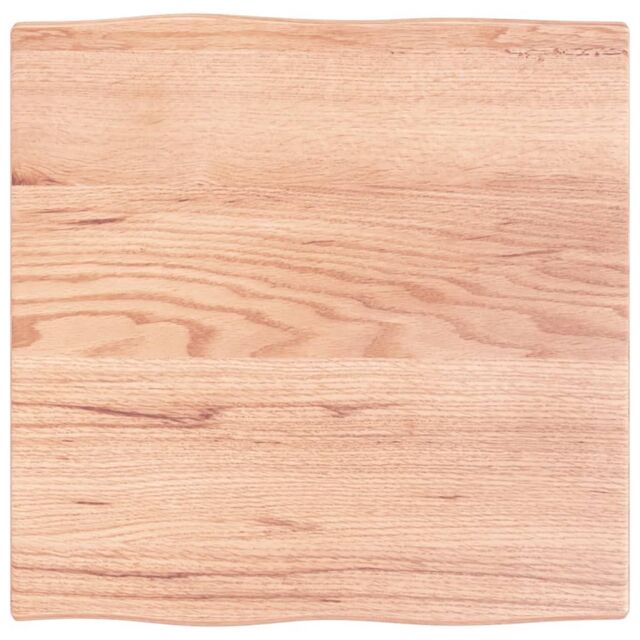 Berkfield Home Table Top Light Brown 60x60x2 cm Treated Solid Wood Oak Live Edge - Size: 60 x 60 x 2 cm - image 1