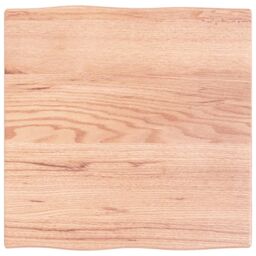 Berkfield Home Table Top Light Brown 60x60x2 cm Treated Solid Wood Oak Live Edge - Size: 60 x 60 x 2 cm - thumbnail 1