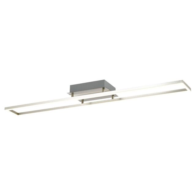 Happy Homewares Brushed Metal LED Ceiling Strip Light Fitting - Ideal for Kitchens in Metallic Silver - image 1