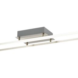 Happy Homewares Brushed Metal LED Ceiling Strip Light Fitting - Ideal for Kitchens in Metallic Silver - thumbnail 3