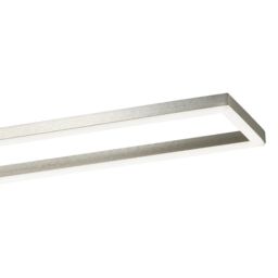 Happy Homewares Brushed Metal LED Ceiling Strip Light Fitting - Ideal for Kitchens in Metallic Silver - thumbnail 2