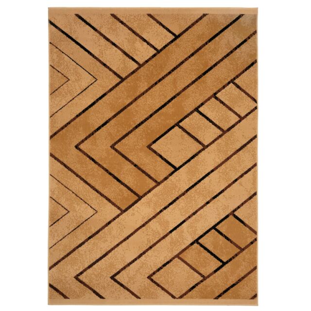 Kukoon Beige Modern Geometric Trellis Living Area Rug - Size: 120 cm x 170 cm - image 1