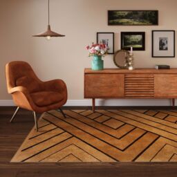 Kukoon Beige Modern Geometric Trellis Living Area Rug - Size: 120 cm x 170 cm - thumbnail 2