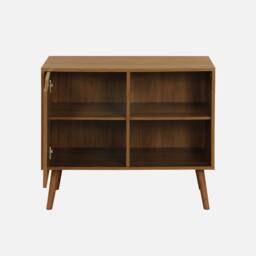sweeek 80cm walnut-effect sideboard with 2 shelves in Dark Brown - thumbnail 2