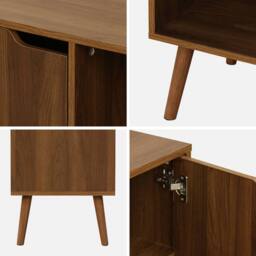 sweeek 80cm walnut-effect sideboard with 2 shelves in Dark Brown - thumbnail 8