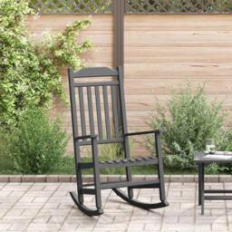 Berkfield Home Garden Rocking Chair Black 65x84x114 cm HDPE - Size: 65 x 84 x 114 cm - thumbnail 2