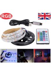KDMD 2M 5050 RGB USB LED TV Back Light Strip Color Changing Remote in Black - thumbnail 1
