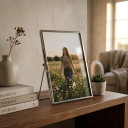 "Nicola Spring Standing Metal Photo Frame - 5"" x 7"" - Pack of 1 in Silver" - thumbnail 7