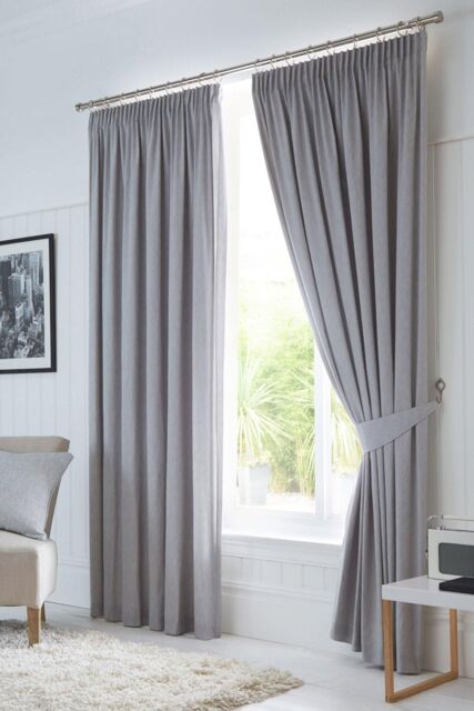 Fusion 'Dijon' Pair of Tiebacks For Pencil Pleat Curtains in Silver - image 1