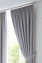 Fusion 'Dijon' Pair of Tiebacks For Pencil Pleat Curtains in Silver - thumbnail 2