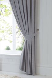Fusion 'Dijon' Pair of Tiebacks For Pencil Pleat Curtains in Silver - thumbnail 3