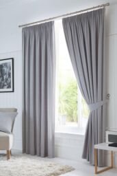 Fusion 'Dijon' Pair of Tiebacks For Pencil Pleat Curtains in Silver