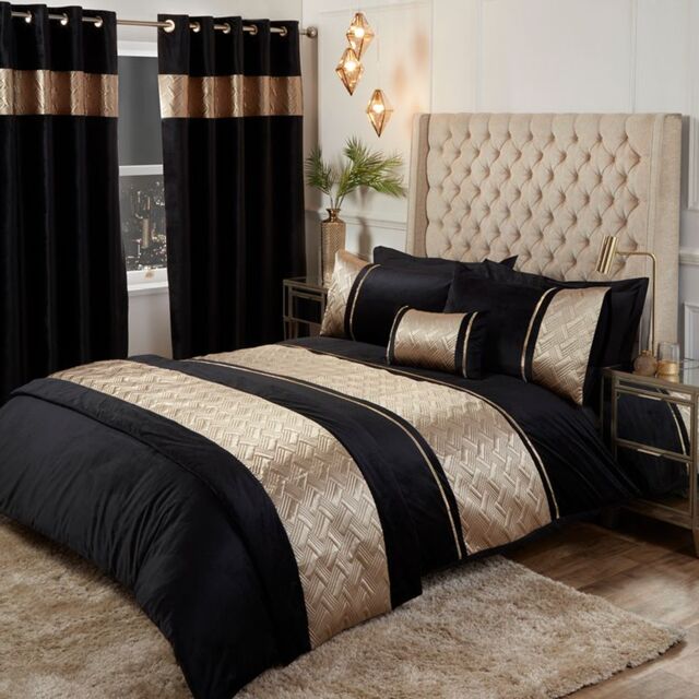 Rapport Home Capri Fully Lined Eyelet Curtains Pair in Gold - Size: 180 cm width x 165 cm drop - image 1