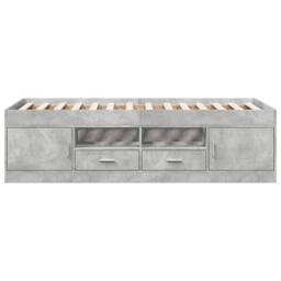 Berkfield Home Daybed w/Drawers Frame Concrete Grey 75x190 cm Small Single - thumbnail 4