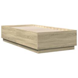 Berkfield Home Bed Frame without Mattress Sonoma Oak 75x190 cm Small Single in Brown - thumbnail 3