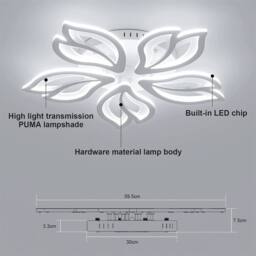 SPETLEK Modern White LED Pendant Ceiling Light for Living Room Chandelier Lamp - thumbnail 4