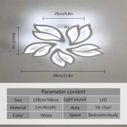 SPETLEK Modern White LED Pendant Ceiling Light for Living Room Chandelier Lamp - thumbnail 2