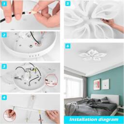 SPETLEK Modern White LED Pendant Ceiling Light for Living Room Chandelier Lamp - thumbnail 3
