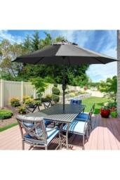 Living and Home 3M Large Rotating Patio Parasol with Cross Base in Black - thumbnail 2