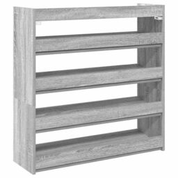 Berkfield Home Shoe Rack Grey Sonoma 80x25x81 cm Engineered Wood - Size: 80 x 25 x 81 cm - thumbnail 6