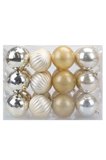 VFM e-Store Christmas Bauble Decoration Hanging Tree Ornament X 24 8cm Champagne in Ivory - image 1