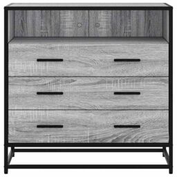 Berkfield Home Drawer Cabinet Grey Sonoma 70x41x70 cm Engineered Wood - Size: 70 x 41 x 70 cm - thumbnail 4